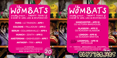 the wombats set a two-part show for their 2027 anniversary tour