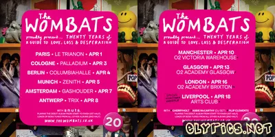 the wombats set a two-part show for their 2027 anniversary tour